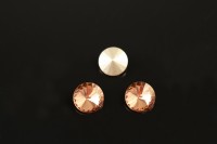 Кристалл Риволи 10мм, цвет персиковый, стекло, 26-038, 2шт