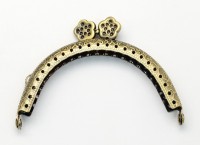 Фермуар (замок для сумочки) 86х60х11мм, цвет античная бронза, железо, 1006-009, 1шт