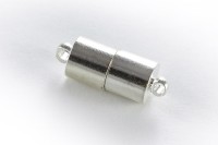 Замок магнитный 17х6мм, отверстие 1мм, цвет серебро, латунь, 10-078, 1шт