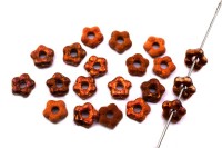 Бусина Flower 5мм, отверстие 1мм, цвет 00030/27183 Crystal/Sunset, Etched, 733-014, 20шт