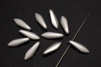 Бусины Dagger beads 16х5мм, отверстие 0,8мм, цвет 23980/27070 серебро матовый, 736-104, 10шт