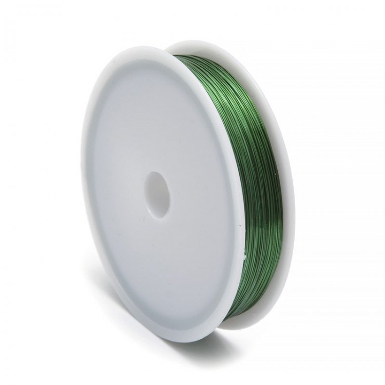 Проволока для бисера, диаметр 0,5мм, длина около 30м, цвет зеленый, 1009-110, 1шт Проволока для бисера, диаметр 0,5мм, длина около 30м, цвет зеленый, 1009-110, 1шт