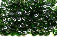 Бусины SuperDuo 2,5х5мм, отверстие 0,8мм, цвет 50050/22501 зеленый/Celsian, 706-127, 10г (около 120шт)