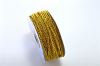 Шнур декоративный плетеный, ширина 3мм, цвет золото, 29-096, 1 метр