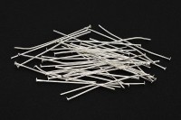 Штифты для бижутерии гвоздики 45х0,7мм, цвет серебро, железо, 30-002, 10г (около 55шт)