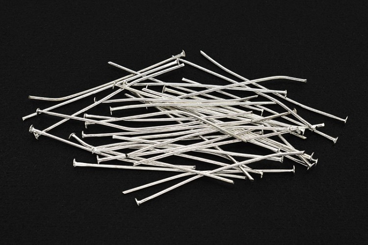 Штифты для бижутерии гвоздики 45х0,7мм, цвет серебро, железо, 30-002, 10г (около 55шт) Штифты для бижутерии гвоздики 45х0,7мм, цвет серебро, железо, 30-002, 10г (около 55шт)