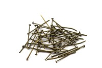 Штифты для бижутерии гвоздики 26х0,7мм, цвет античная бронза, железо, 30-138, 10г (около 62шт)