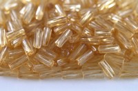 Бисер чешский PRECIOSA стеклярус шестигранный 48015 4х10мм витой бежевый прозрачный, 50г