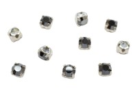 Шатоны Preciosa Maxima 3,2мм в оправе, цвет jet DF Hematite/silver, 63-260, 10шт
