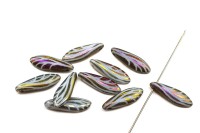 Бусины Dagger beads 16х5мм, отверстие 0,8мм, цвет 02010/29503DW крыло стрекозы, 736-012, 10шт