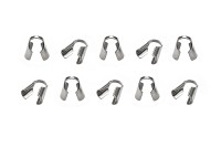 Зажим-концевик для шнуров 10х5мм, отверстие 4мм, цвет стальной, хирургическая сталь, 04-246, 10шт