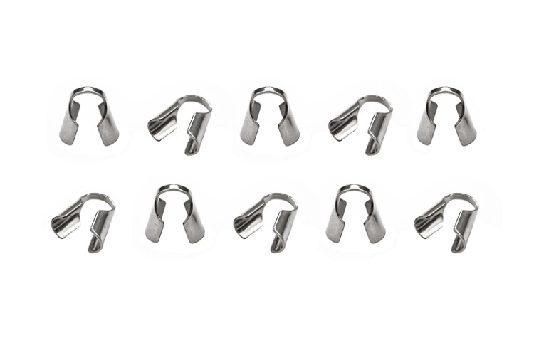 Зажим-концевик для шнуров 10х5мм, отверстие 4мм, цвет стальной, хирургическая сталь, 04-246, 10шт Зажим-концевик для шнуров 10х5мм, отверстие 4мм, цвет стальной, хирургическая сталь, 04-246, 10шт