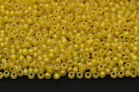 Бисер чешский PRECIOSA круглый 10/0 87019М матовый желтый радужный, серебряная линия внутри, 1 сорт, 50г