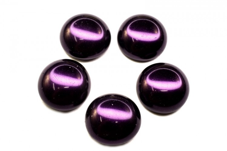 Glass Pearl Cabochon 14мм, цвет 70979 Purple, 756-035, 5шт Glass Pearl Cabochon 14мм, цвет 70979 Purple, 756-035, 5шт