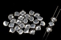 Бусины GINKO 7,5х7,5мм, отверстие 0,8мм, цвет 00030/27002 прозрачный/серебро, 710-013, 10г (около 40шт)