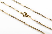 Цепочка с карабином длина 45см, звено овальное 2х1,5мм, цвет золото, латунь, 27-027, 1шт