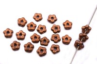 Бусина Flower 5мм, отверстие 1мм, цвет 00030/27170 Crystal/Capri Gold матовый, 733-013, 20шт