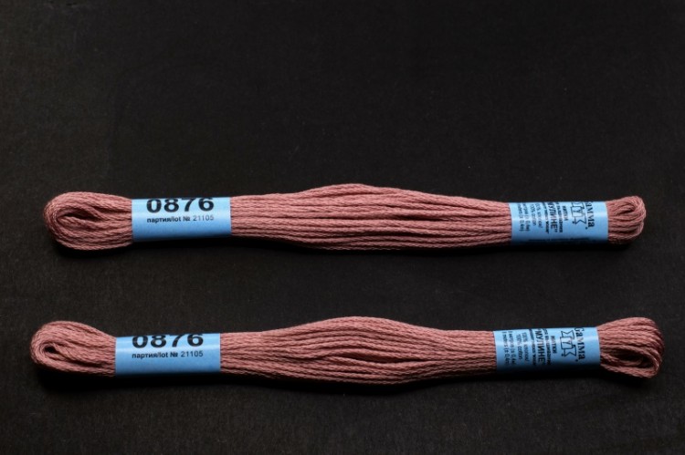 Купить Мулине Gamma, цвет 0876 грязно-розовый, хлопок, 8м, 1шт
