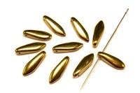 Бусины Dagger beads 16х5мм, отверстие 0,8мм, цвет 23980/26440 Amber непрозрачный, 736-103, 10шт