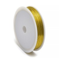 Проволока для бисера, диаметр 0,5мм, длина около 15м, цвет золото, 1009-109, 1шт