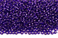 Бисер японский MIYUKI круглый 11/0 #1446 фиолетовый, серебряная линия внутри, 10 грамм