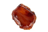 Срез Агата природного, оттенок коричневый, 60х46х5мм, отверстие 2мм, 37-237, 1шт