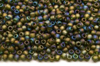 Бисер японский TOHO круглый 11/0 #0180F оливковый матовый, радужный прозрачный, 10 грамм