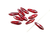 Бусины Dagger beads 16х5мм, отверстие 0,8мм, цвет 93200/2720V Opaque Red Vacuum Hematite Stripes, 736-130, 10шт