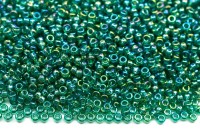 Бисер японский MIYUKI круглый 15/0 #0295 изумруд, радужный прозрачный, 10 грамм