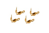 Зажим Каллота 8х4мм, внутренний диаметр 3мм, отверстие 1мм, цвет золото, хирургическая сталь, 04-245, 4шт