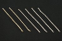 Набор стразовых цепей с петелькой, звено 2,0х2,0мм, отверстие 2мм, цвет золото/серебро/платина, латунь, 01-01-31, 6,5см (около 22 страз)
