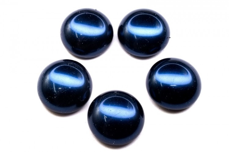 Glass Pearl Cabochon 14мм, цвет 70968 Midnight Blue, 756-034, 5шт Glass Pearl Cabochon 14мм, цвет 70968 Midnight Blue, 756-034, 5шт