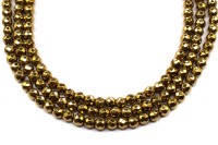 Бусина Гематит немагнитный, форма круглая граненая 4мм, цвет темное золото, 538-034, 10шт