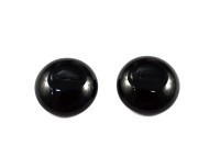 Кабошон круглый 14мм, Черный камень, цвет черный, 2022-002, 1шт
