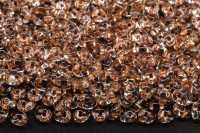 Бусины SuperDuo 2,5х5мм, отверстие 0,8мм, цвет 00030/68105 прозрачный, медная линия внутри, 706-111, 10г (около 120шт)