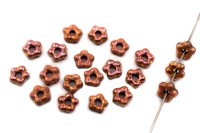 Бусина Flower 5мм, отверстие 1мм, цвет 00030/27143E Crystal/Capri Rose, Etched, 733-012, 20шт