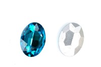 Кристалл Овал 18х13х5,5мм, цвет голубой, стекло, 26-169, 2шт