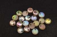 Бусины Lentils 6мм, отверстие 0,8мм, цвет 00030/98581 Crystal/Yellow Rainbow, Etched, 725-030, 20шт