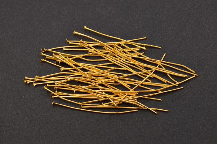 Штифты для бижутерии гвоздики 45х0,8мм, цвет золото, железо, 30-003, 10г (около 55шт) Штифты для бижутерии гвоздики 45х0,8мм, цвет золото, железо, 30-003, 10г (около 55шт)