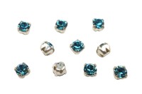 Шатоны Preciosa Maxima 3,2мм в оправе, цвет indicolite DF/silver, 63-256, 10шт