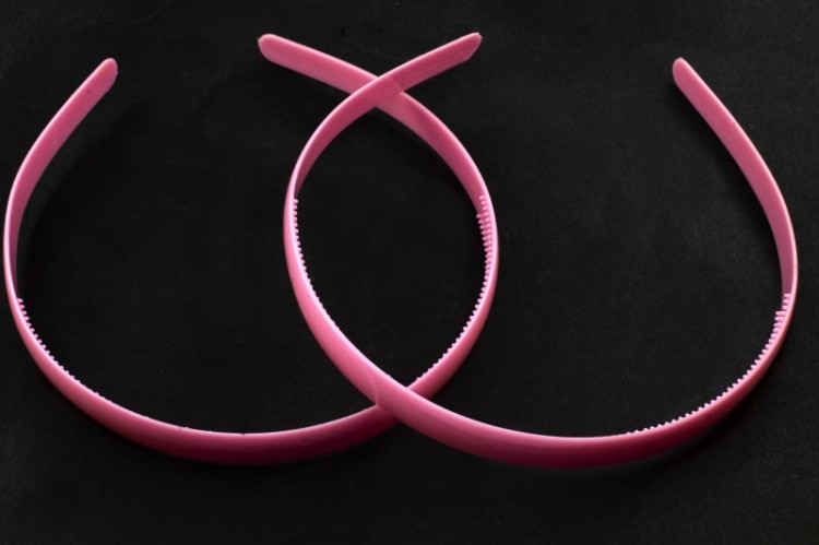 Основа для ободка с зубчиками 12мм, цвет розовый, пластиковая, 19-055, 1шт Основа для ободка с зубчиками 12мм, цвет розовый, пластиковая, 19-055, 1шт