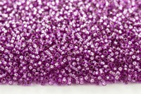 Бисер чешский PRECIOSA круглый 9/0 08225 лиловый прозрачный, серебряная линия внутри, 50г