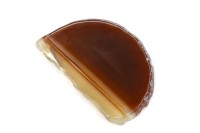 Срез Агата природного, оттенок коричневый, 66х44х6мм, отверстие 2мм, 37-385, 1шт