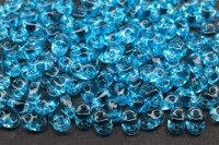 Бусины MiniDuo 2х4мм, отверстие 0,7мм, цвет 60020 аквамарин прозрачный, 707-056, 5г (около 115шт)