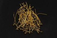 Штифты для бижутерии с шариком 32х0,5мм, цвет золото, латунь, 30-029, 5г (около 70шт)