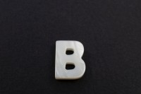 Бусина B из ракушки 10х8х3мм, отверстие 0,8мм, цвет белый, 526-070, 1шт