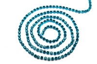 Стразовая цепь, звено 2,0х2,0мм, цвет синий циркон/синий циркон, латунь, 47-048, 50см (около 190 страз)