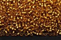 Бисер японский TOHO круглый 15/0 #0022СF темный топаз матовый, серебряная линия внутри, 10 грамм