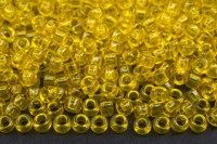 Бисер японский MIYUKI круглый 8/0 #0136 желтый, прозрачный, 10 грамм