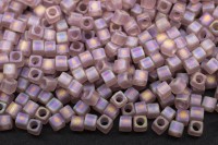 Бисер японский Miyuki Cube кубический 1,8мм #0142FR светлый аметист, матовый радужный прозрачный, 10 грамм
